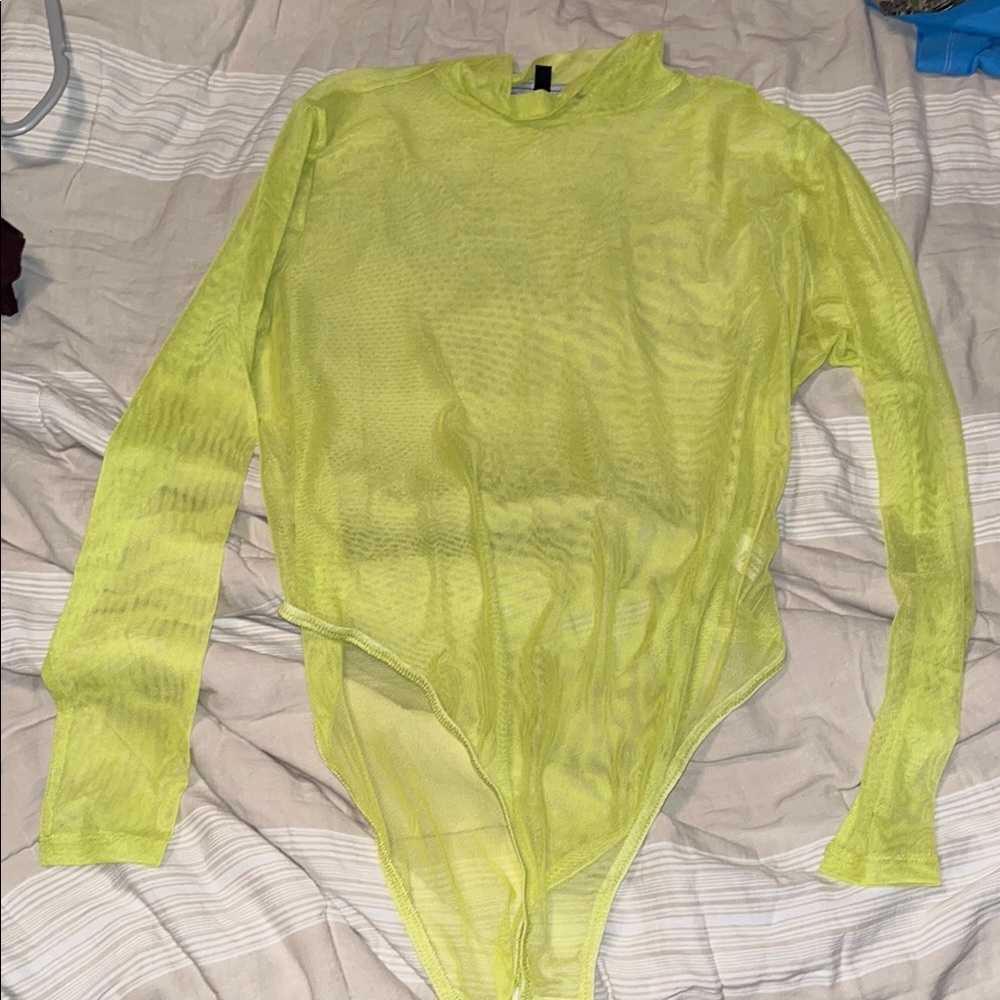 Women’s Neon Lime Mock Neck Body Suit